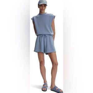 Varley Otis Top and Atrium Shorts in Rain Blue